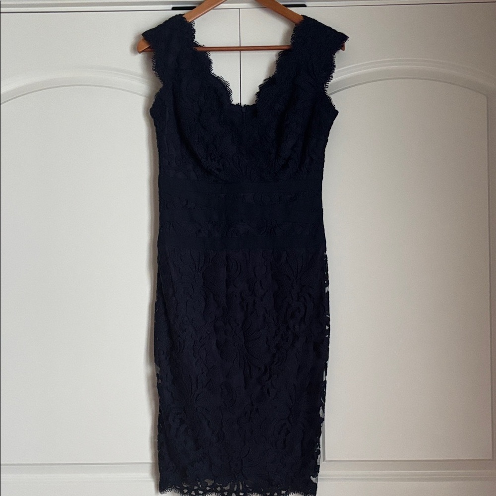 Tadashi Shoji Midnight Lace Midi Dress